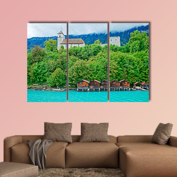 Parish Church at Lake Brienz and Brienzer Rothorn Mountain wall art