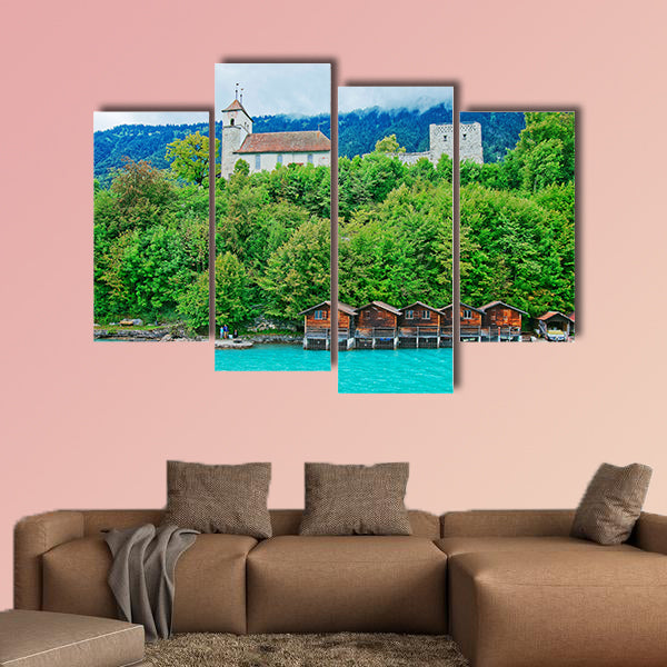 Parish Church at Lake Brienz and Brienzer Rothorn Mountain wall art