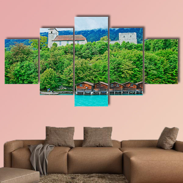 Parish Church at Lake Brienz and Brienzer Rothorn Mountain wall art