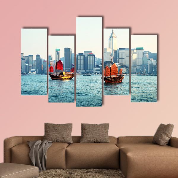 Hong Kong harbor multi panel canvas wall art
