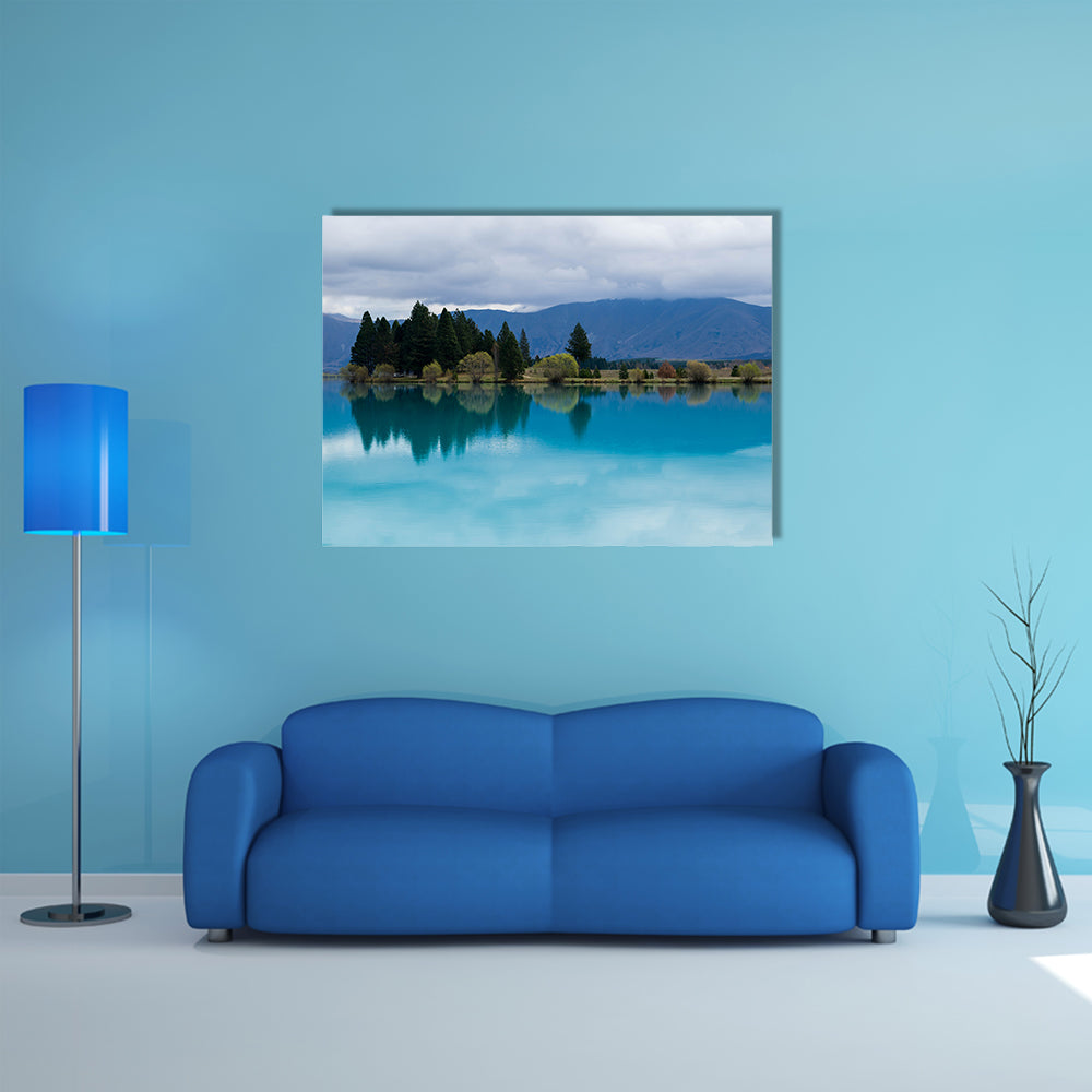 Blue Lake In New Zealand Multi Panel Canvas Wall Art