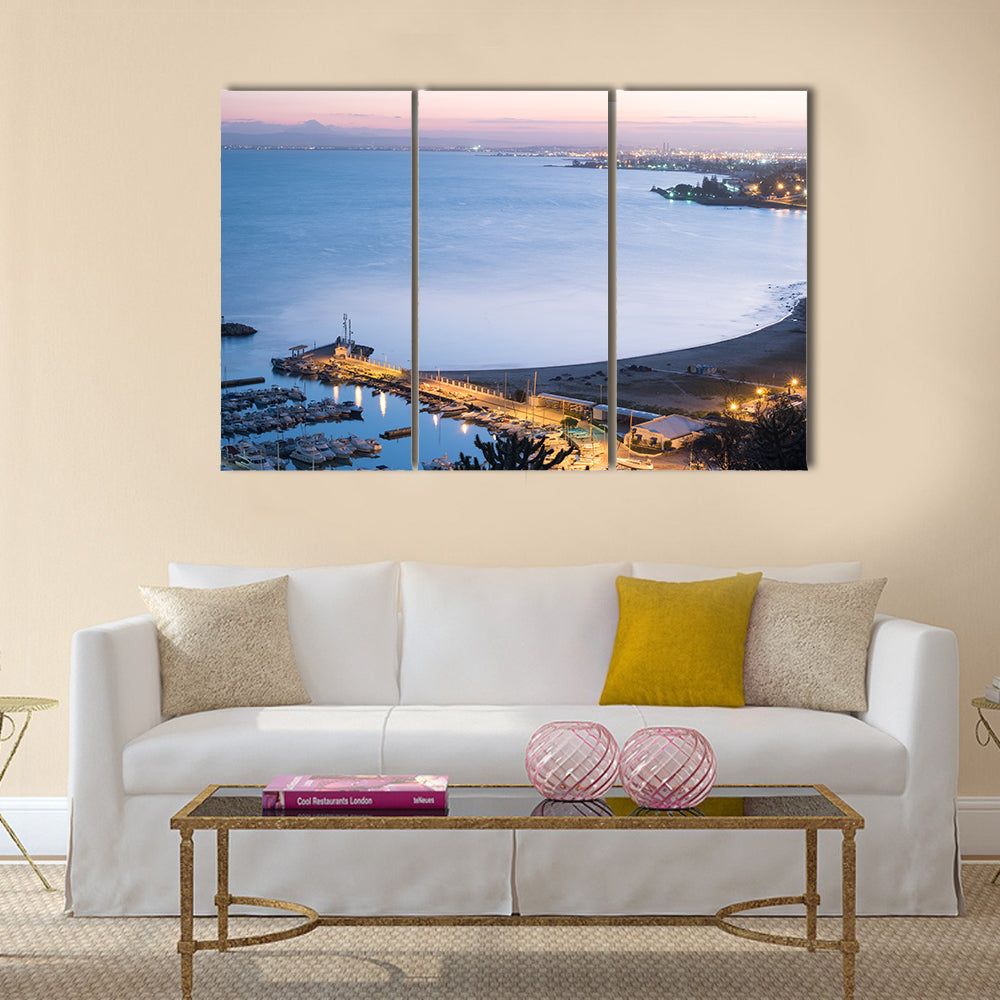 Port of Sidi Bou Said near Tunis Multi panel canvas wall art