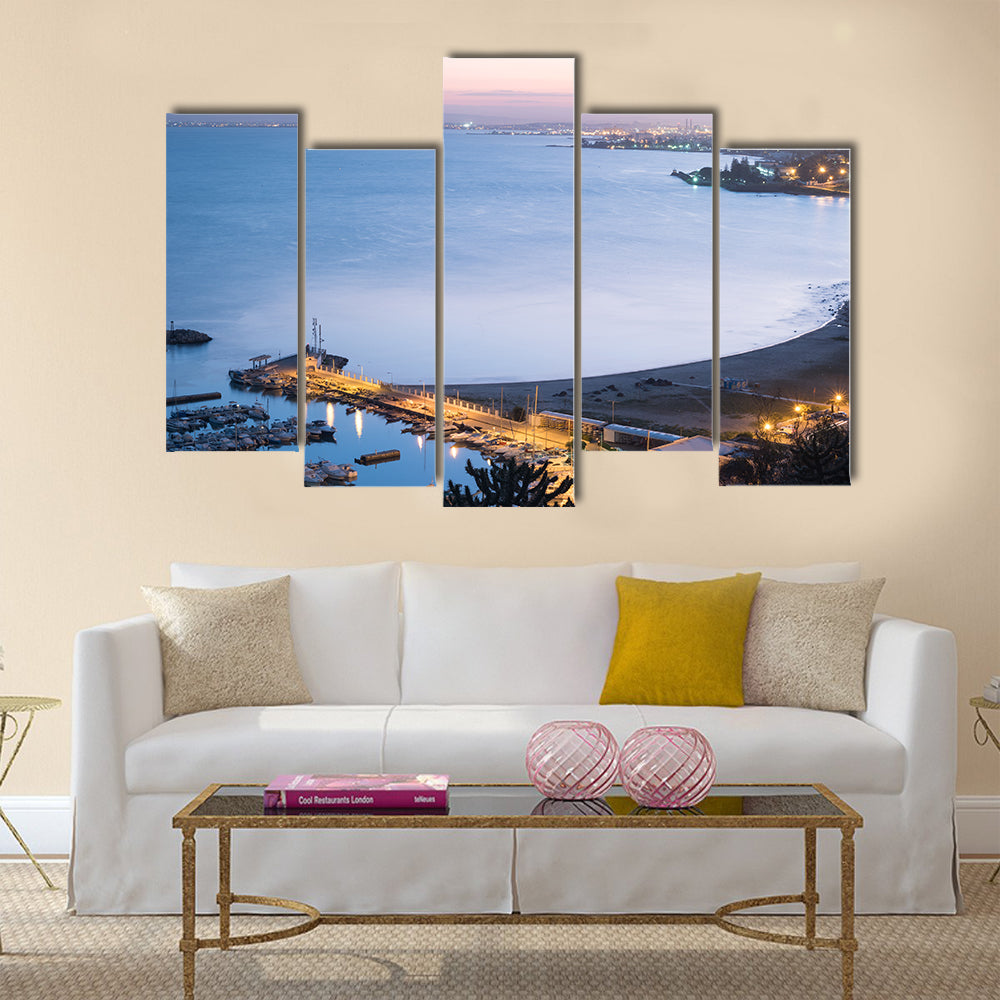 Port of Sidi Bou Said near Tunis Multi panel canvas wall art