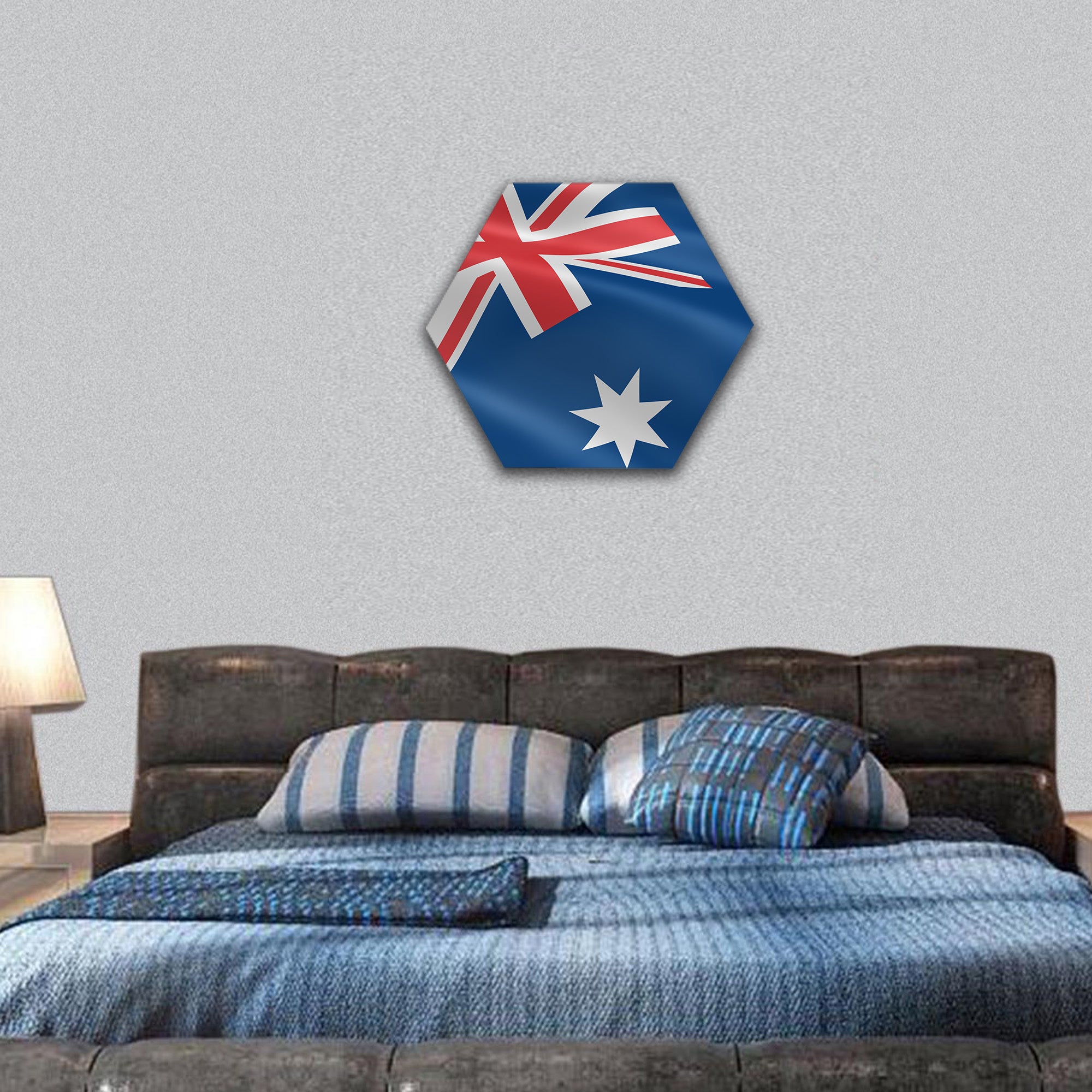 Australian flag hexagonal canvas wall art