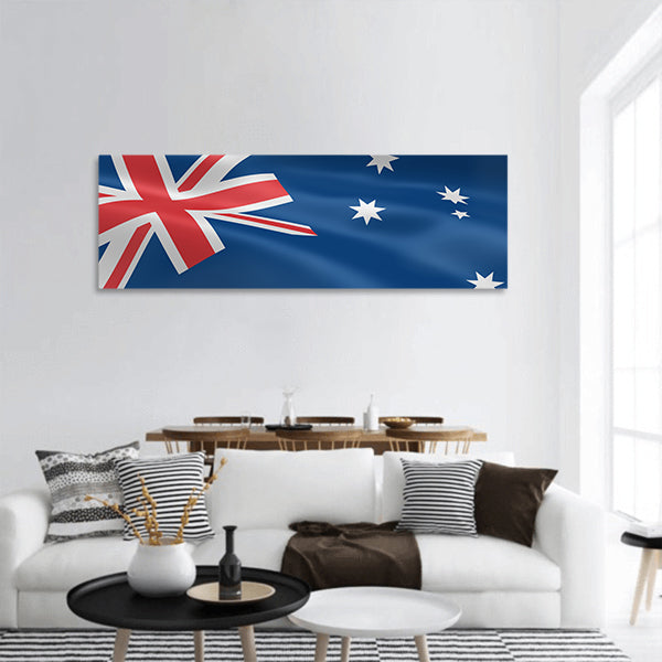 Australian flag in the wind Part of a series Panoramic Canvas Wall Art
