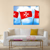 Malta knights flag, 3D rendering Multi Panel Canvas Wall Art