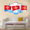 Malta knights flag, 3D rendering Multi Panel Canvas Wall Art