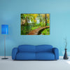 Rainy Day And Wooden Tourist Path In Plitvice Lakes National Park Croatia Multi Panel Canvas Wall Art