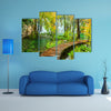 Rainy Day And Wooden Tourist Path In Plitvice Lakes National Park Croatia Multi Panel Canvas Wall Art