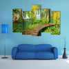 Rainy Day And Wooden Tourist Path In Plitvice Lakes National Park Croatia Multi Panel Canvas Wall Art