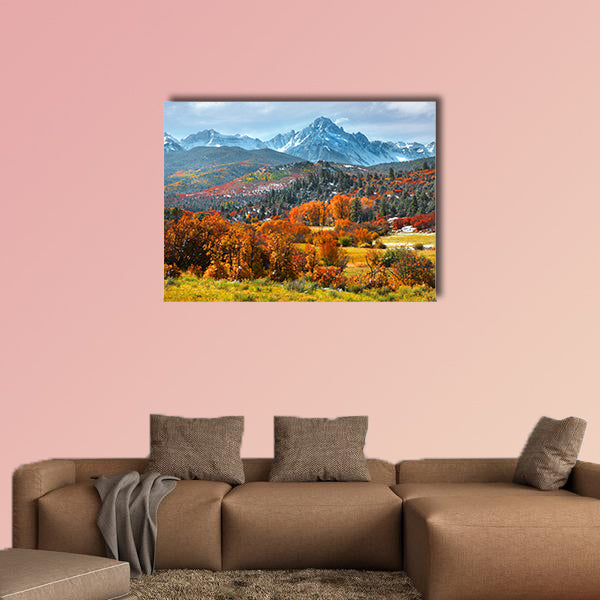 Sneffles peak in Colorado in autumn time multi panel canvas wall art