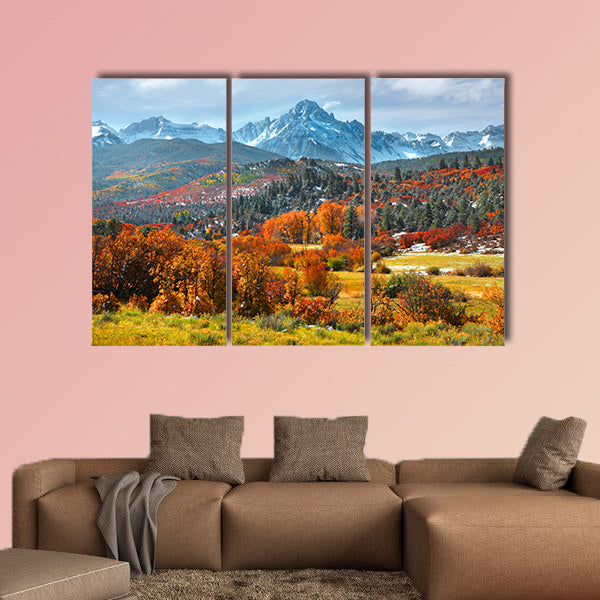 Sneffles peak in Colorado in autumn time multi panel canvas wall art