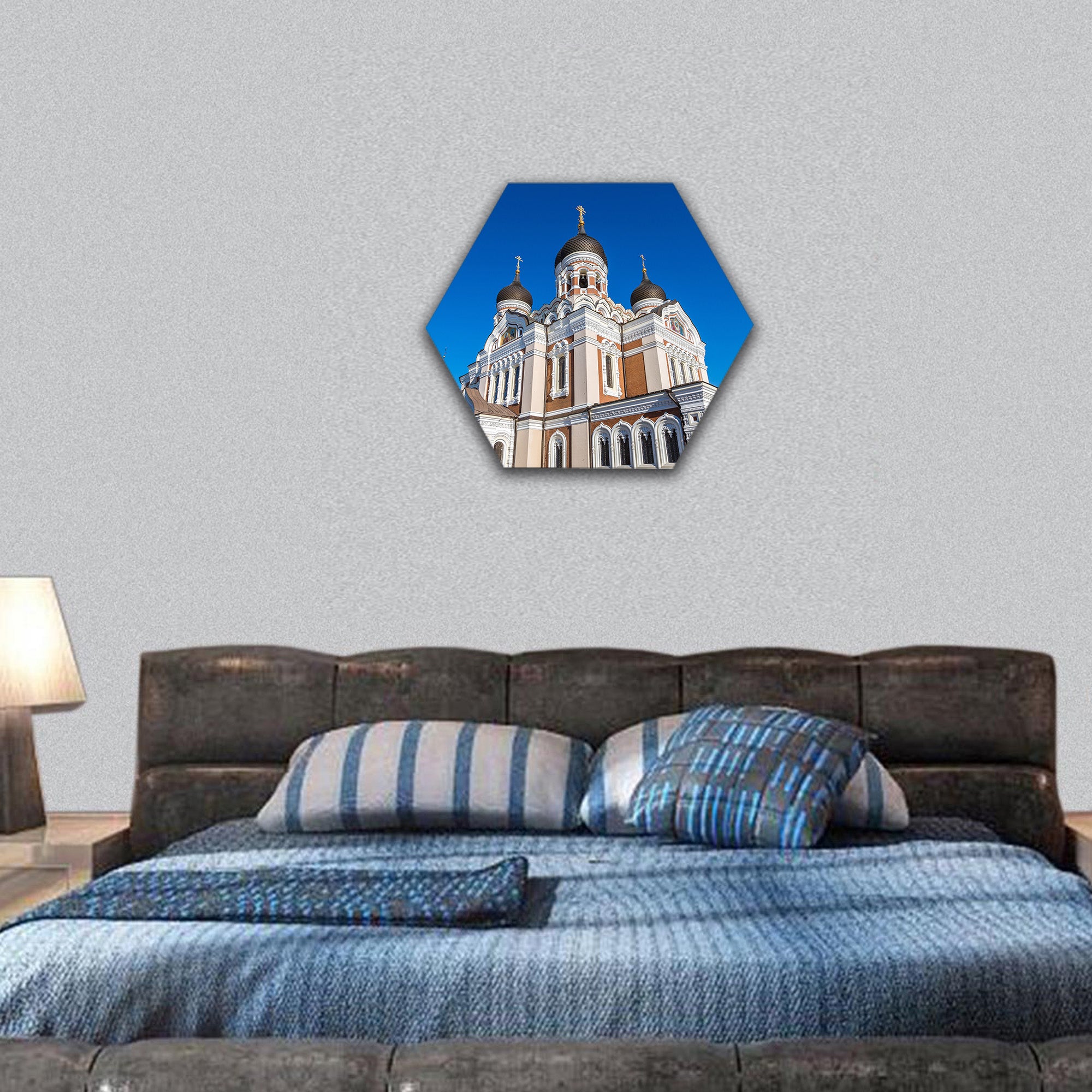 Alexander Nevsky Cathedral in Tallinn , Estonia hexagonal canvas wall art