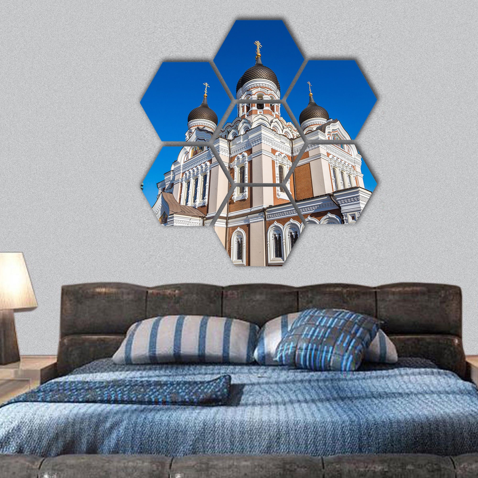 Alexander Nevsky Cathedral in Tallinn , Estonia hexagonal canvas wall art