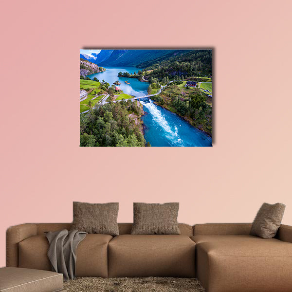 Beautiful Nature Norway natural landscape aerial canvas wall art
