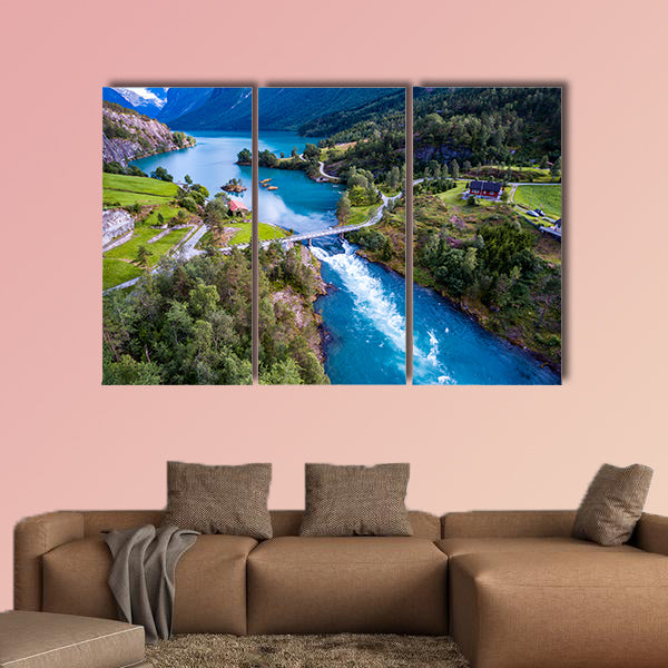 Beautiful Nature Norway natural landscape aerial canvas wall art
