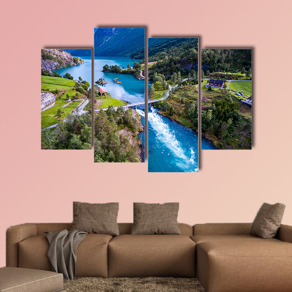 Beautiful Nature Norway natural landscape aerial canvas wall art