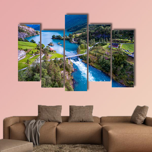 Beautiful Nature Norway natural landscape aerial canvas wall art