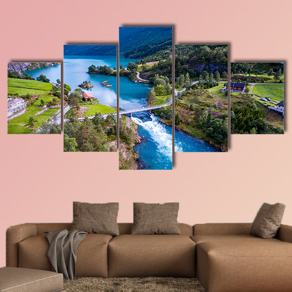 Beautiful Nature Norway natural landscape aerial canvas wall art