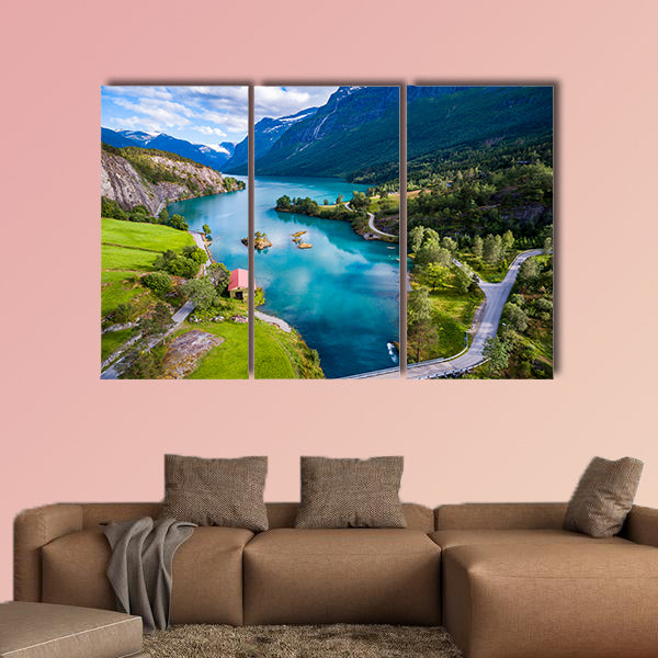 Beautiful Nature Norway natural landscape aerial multi panel canvas wall art