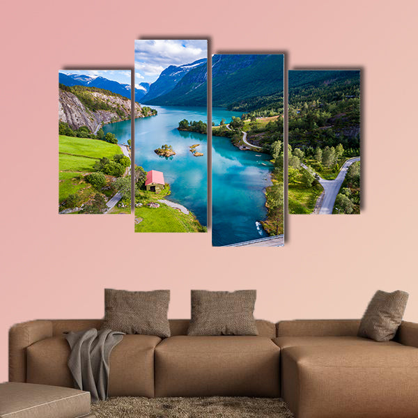 Beautiful Nature Norway natural landscape aerial multi panel canvas wall art