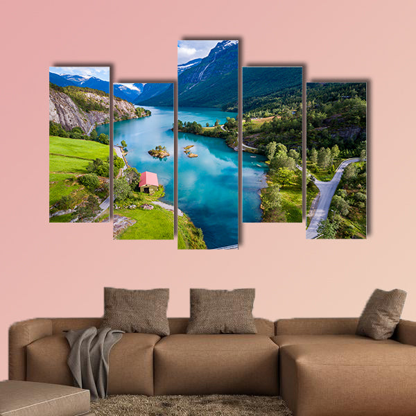 Beautiful Nature Norway natural landscape aerial multi panel canvas wall art