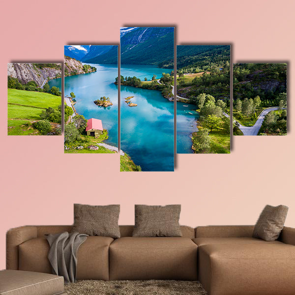Beautiful Nature Norway natural landscape aerial multi panel canvas wall art