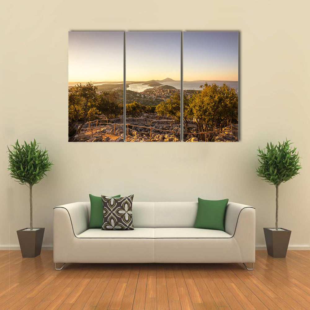 The Aerial Beauty Of The Mali Losinj, Croatia, Multi Panel Canvas Wall Art