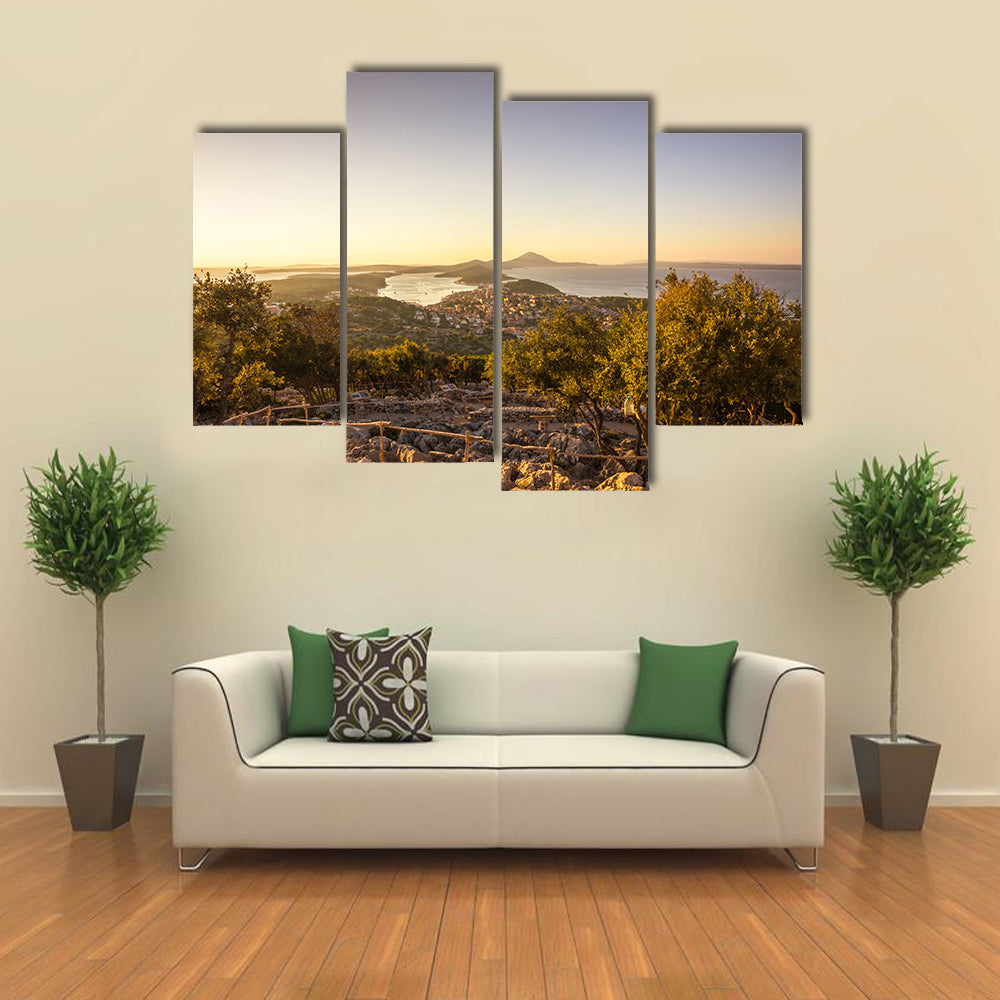 The Aerial Beauty Of The Mali Losinj, Croatia, Multi Panel Canvas Wall Art