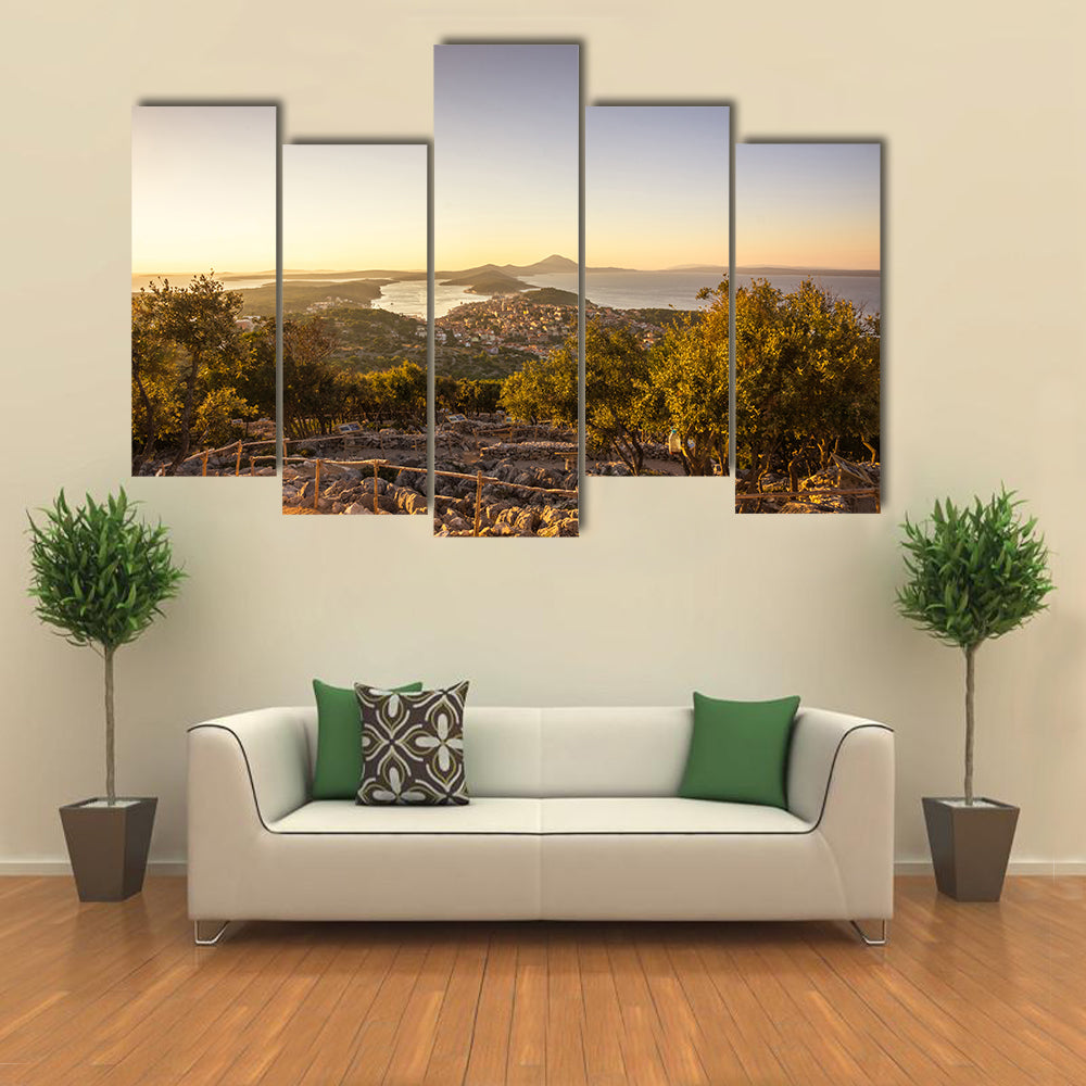 The Aerial Beauty Of The Mali Losinj, Croatia, Multi Panel Canvas Wall Art