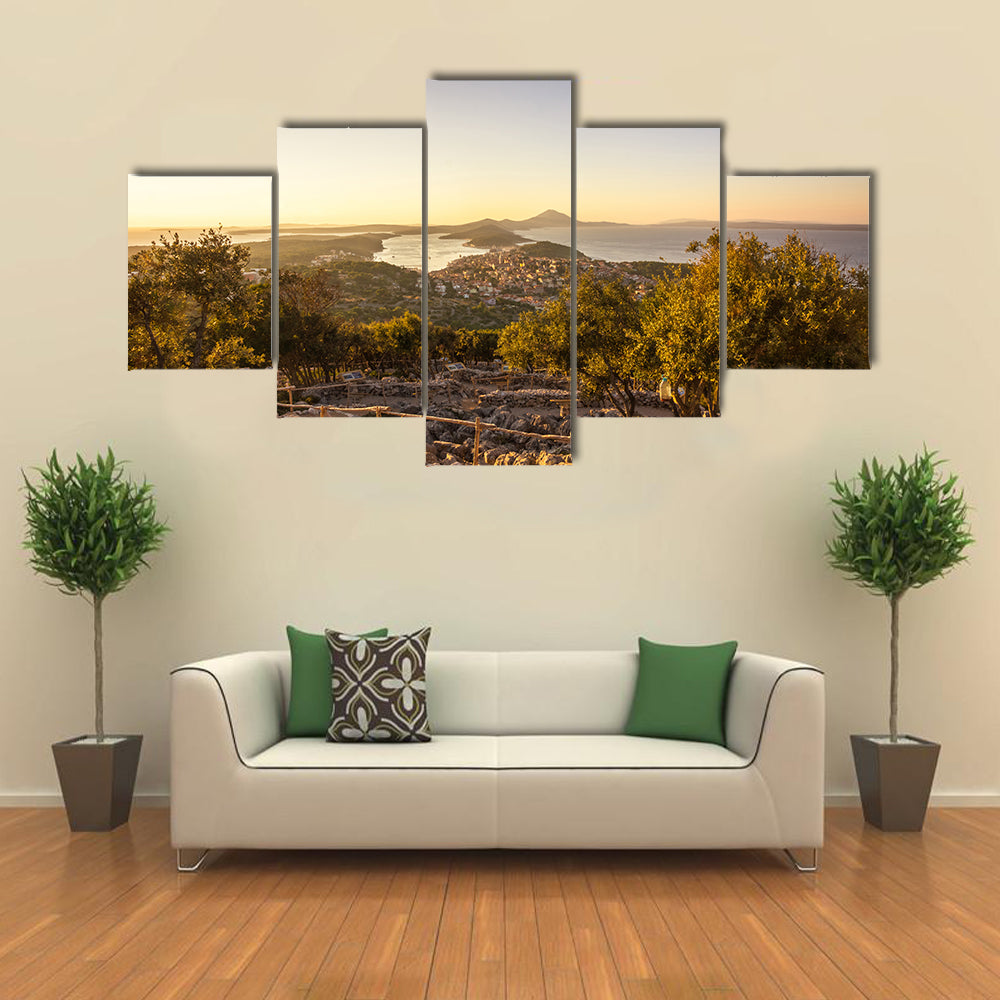 The Aerial Beauty Of The Mali Losinj, Croatia, Multi Panel Canvas Wall Art