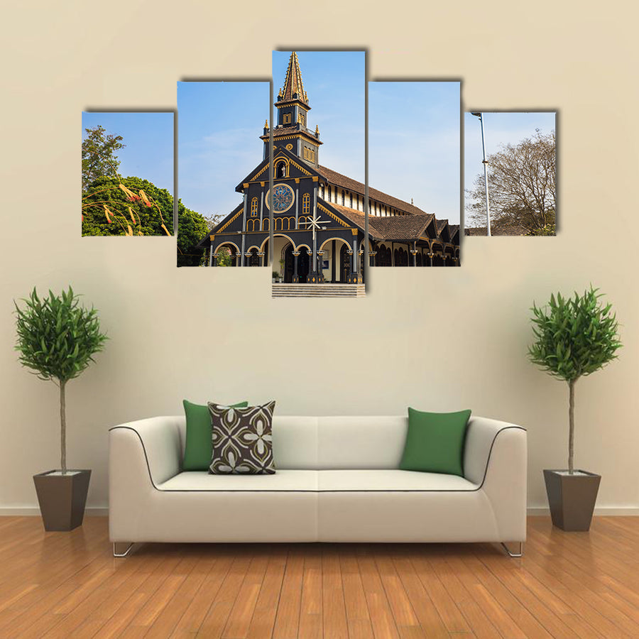 Kon Tum Vietnam A Wooden Church Central Highlands Of Viet Multi Panel Canvas Wall Art