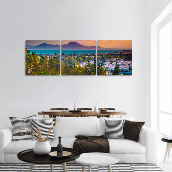 View from hill Byrsa panoramic canvas wall art