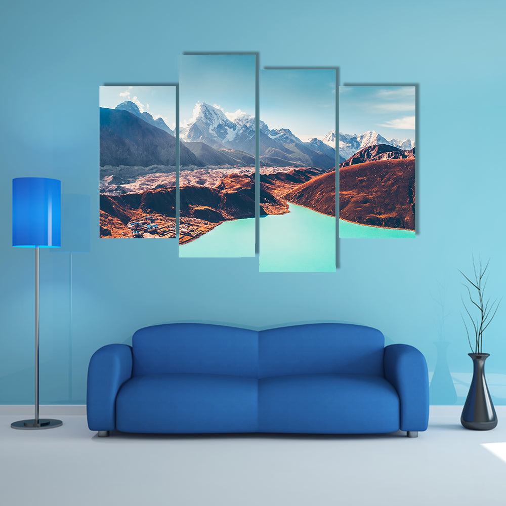 Dudh Pokhari Tso or Gokyo Lake, Gokyo village, multi panel canvas wall art