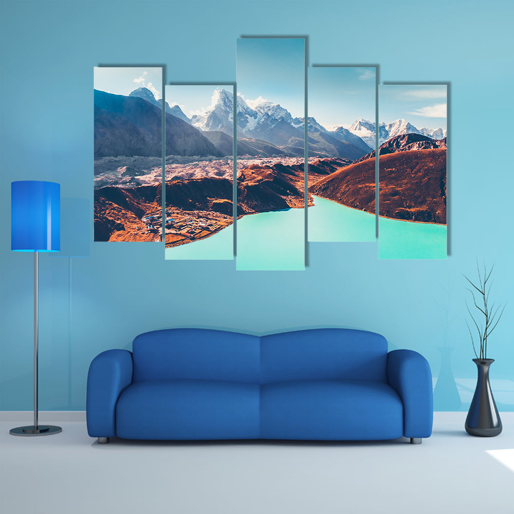 View from Gokyo Ri, the Himalaya Mountains of Nepal multi panel canvas wall art