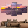 People enjoy the Ipanema Beach at Sunset in Rio de Janeiro multi panel canvas wall art