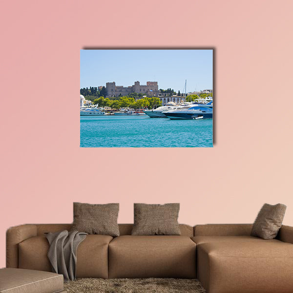 Port of Rhodes town, Rhodes, Greece multi panel canvas wall art