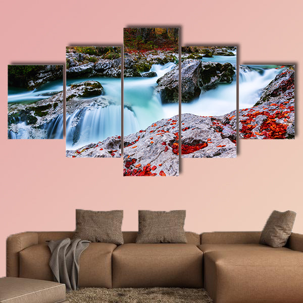 Canyon Mostnica near Lake Bohinj in Slovenia (Mostnice Korita) multi panel canvas wall art