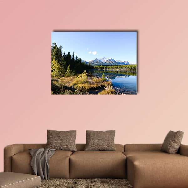 Herbert Lake in Autumn Morning, Canadian Rockies Multi panel canvas wall art