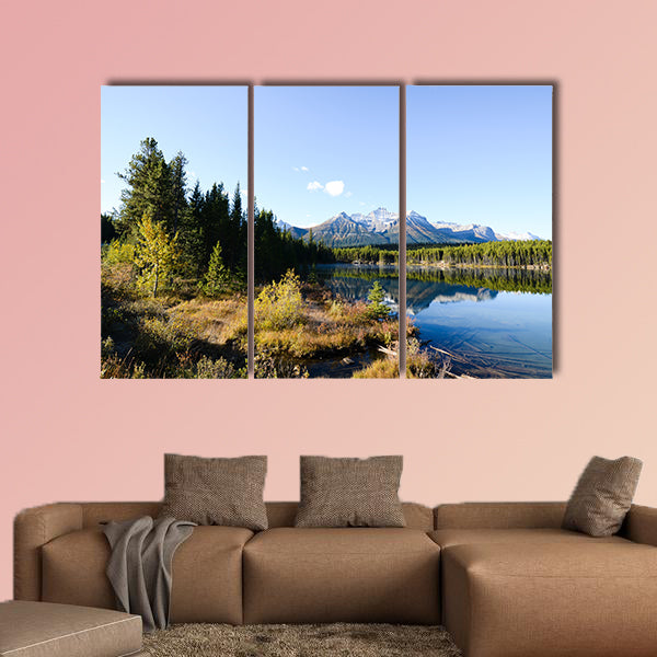 Herbert Lake in Autumn Morning, Canadian Rockies Multi panel canvas wall art