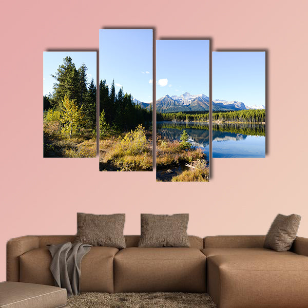 Herbert Lake in Autumn Morning, Canadian Rockies Multi panel canvas wall art