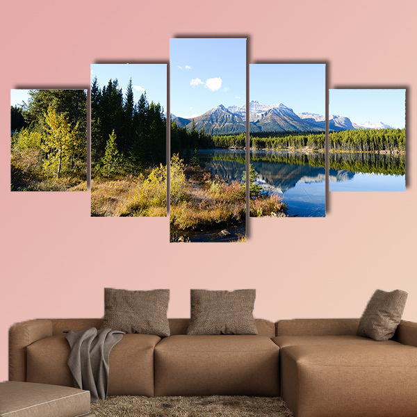 Herbert Lake in Autumn Morning, Canadian Rockies Multi panel canvas wall art