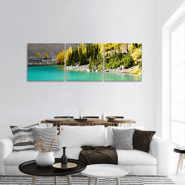 Lake Agnes in Autumn, Canadian Rockies, Panoramic canvas Wall Art