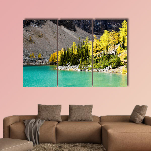  Lake Agnes in autumn, Canadian Rockies multi panel canvas wall art