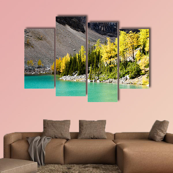  Lake Agnes in autumn, Canadian Rockies multi panel canvas wall art