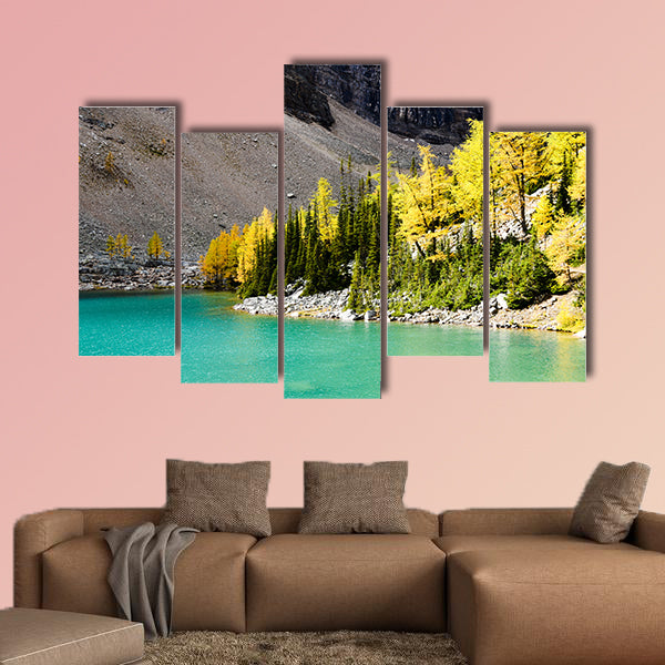  Lake Agnes in autumn, Canadian Rockies multi panel canvas wall art