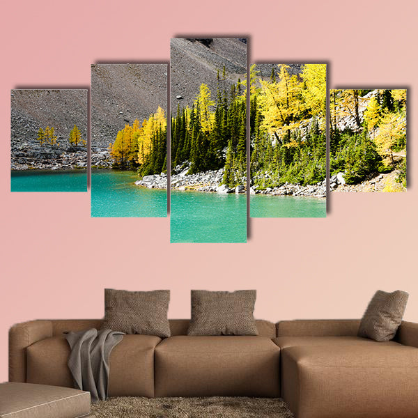 Lake Agnes in autumn, Canadian Rockies multi panel canvas wall art