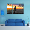 Army rangers on the sunrise in the mountains Multi panel canvas wall art