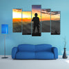 Army rangers on the sunrise in the mountains Multi panel canvas wall art