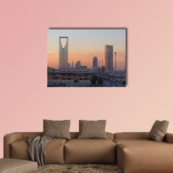 View of Riyadh downtown in Riyadh, Saudi Arabia multi panel canvas wall art